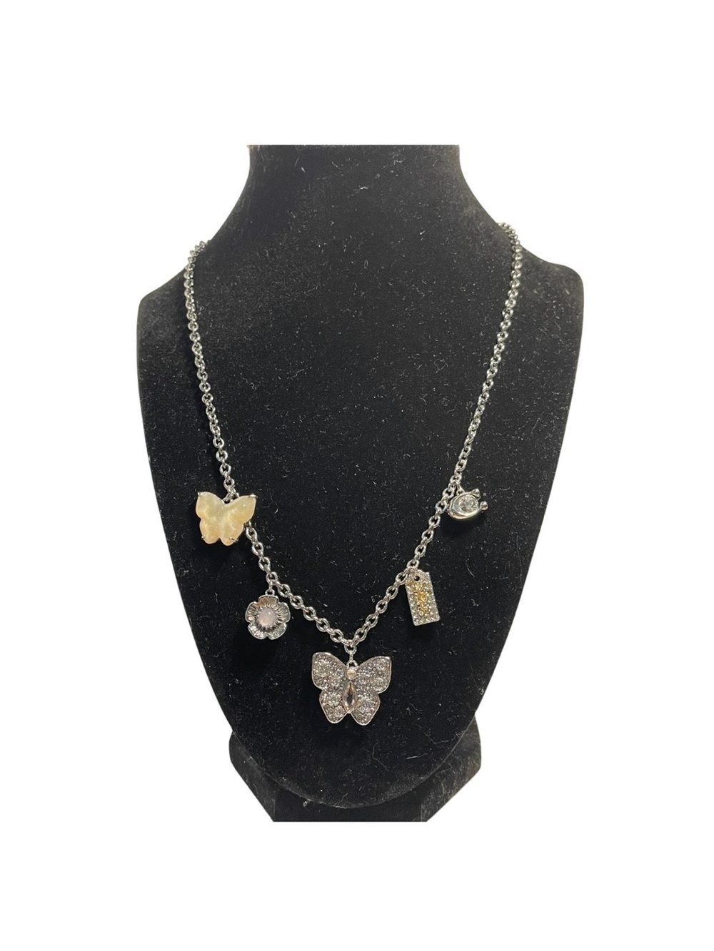 Coach Butterfly Silver Charm Necklace - NWOT **